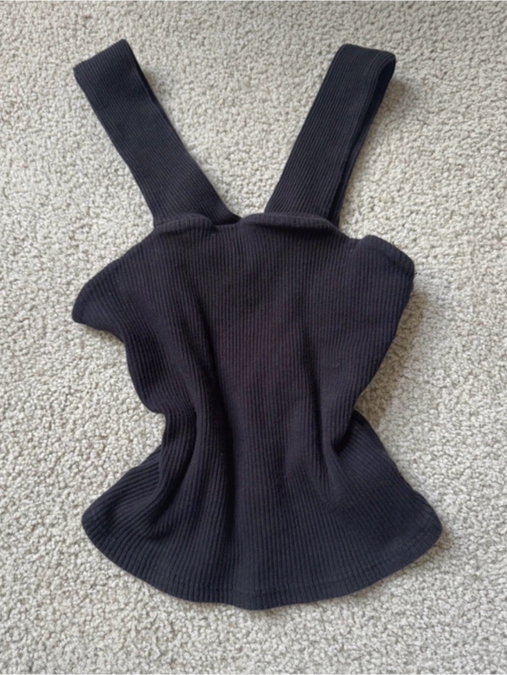 Urban Outfitters Black Ribbed Square-Neck Tank
